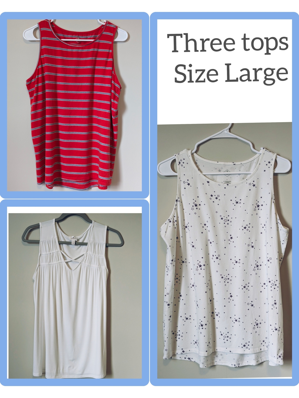 Three Sleeveless Tanks Size L